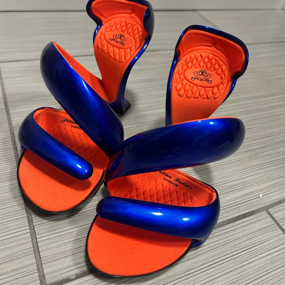 Vibrant Blue and Orange Heels